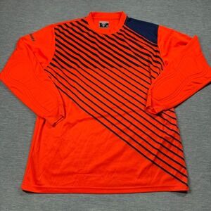 Vizari Soccer Jersey Men AXL Orange Diagonal Stripe Long Sleeve Padded Elbow